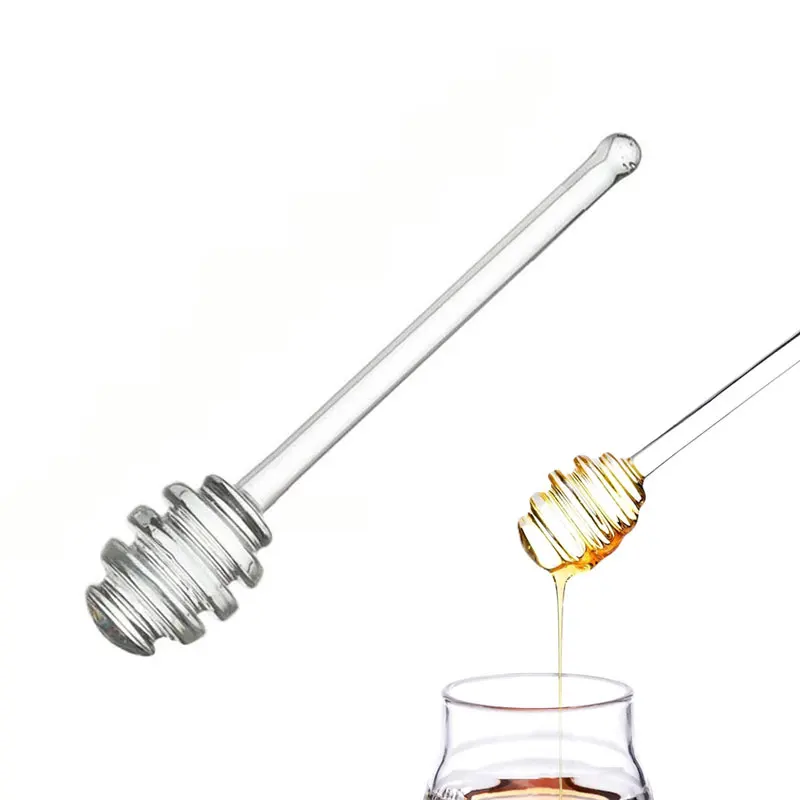 

2PCS/SET Honey Stick Glass Honey Spoon Stir Bar Mixing Stick Honey Jar Jam Supplies Honey Tools Kitchen Accessories