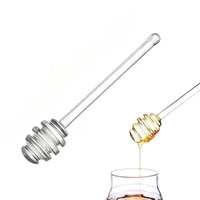 2pcsset honey stick glass honey spoon stir bar mixing stick honey jar jam supplies honey tools kitchen accessories