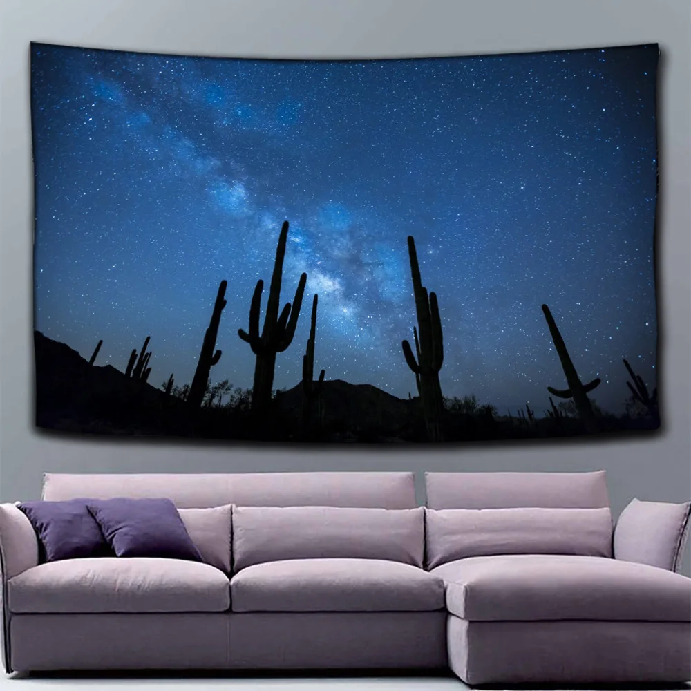 

Printed Wall Hanging Polyester Desert Pattern Hanging Tapestry Plant Printed Wall Tapestry for Living Room