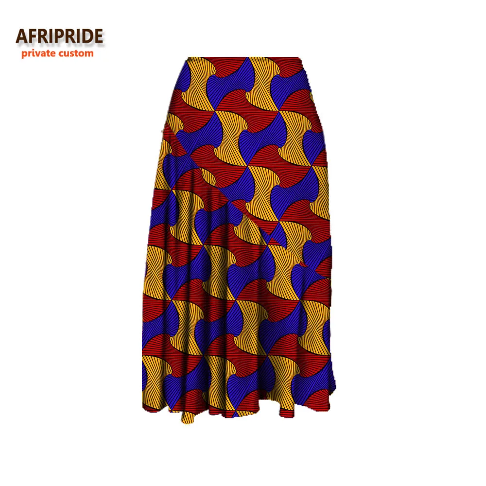 Весенняя Повседневная Женская юбка AFRIPRIDE, Женская юбка длиной до середины икры, хлопок, ручная работа, Африканский принт 722710 - Цвет: 543