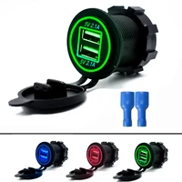 Car Universal Cigarette Lighter Charger USB Vehicle DC12V-32V Waterproof Dual USB Charger Ports Power Socket 2 1A 2 1A