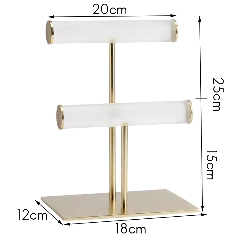 

New Creative Double Layer Watch Stand Acrylic Stainless Steel Gold Watch Jewelry Display Stand Necklace Bracelet Stand