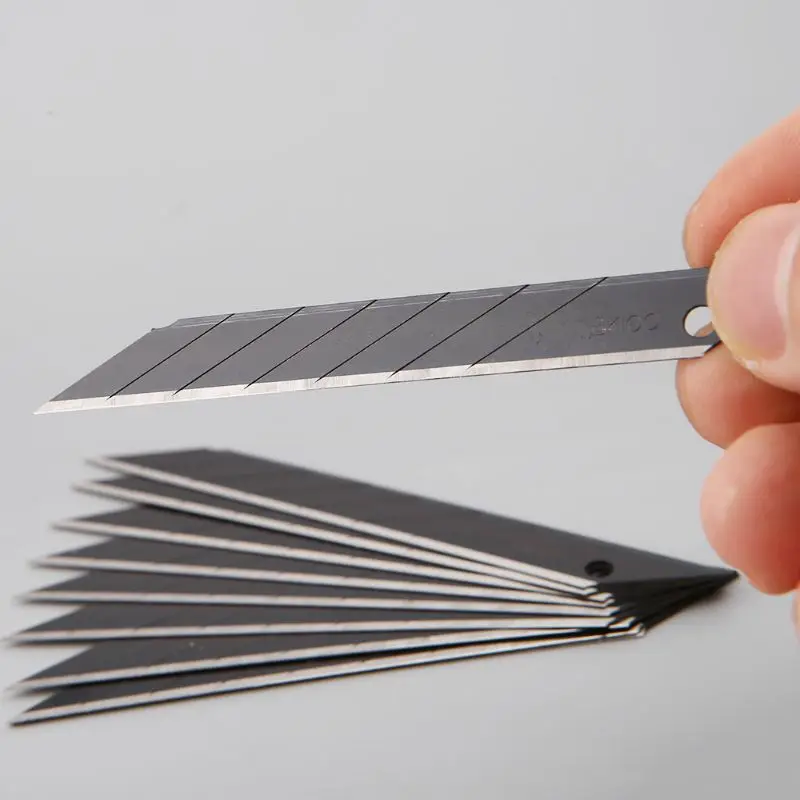 

10pcs 30 Degree Snap Off Replacement Razor Blades 9mm Shaving Blade Utility Knife Tools Carbon Steel NB-39