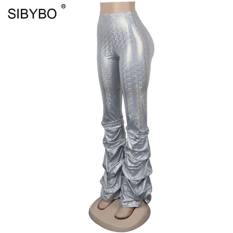 SIBYBO/разноцветные брюки с высокой талией и принтом в горошек; женские плиссированные ботинки; повседневные осенние женские брюки; уличная одежда в стиле хип-хоп; женские брюки