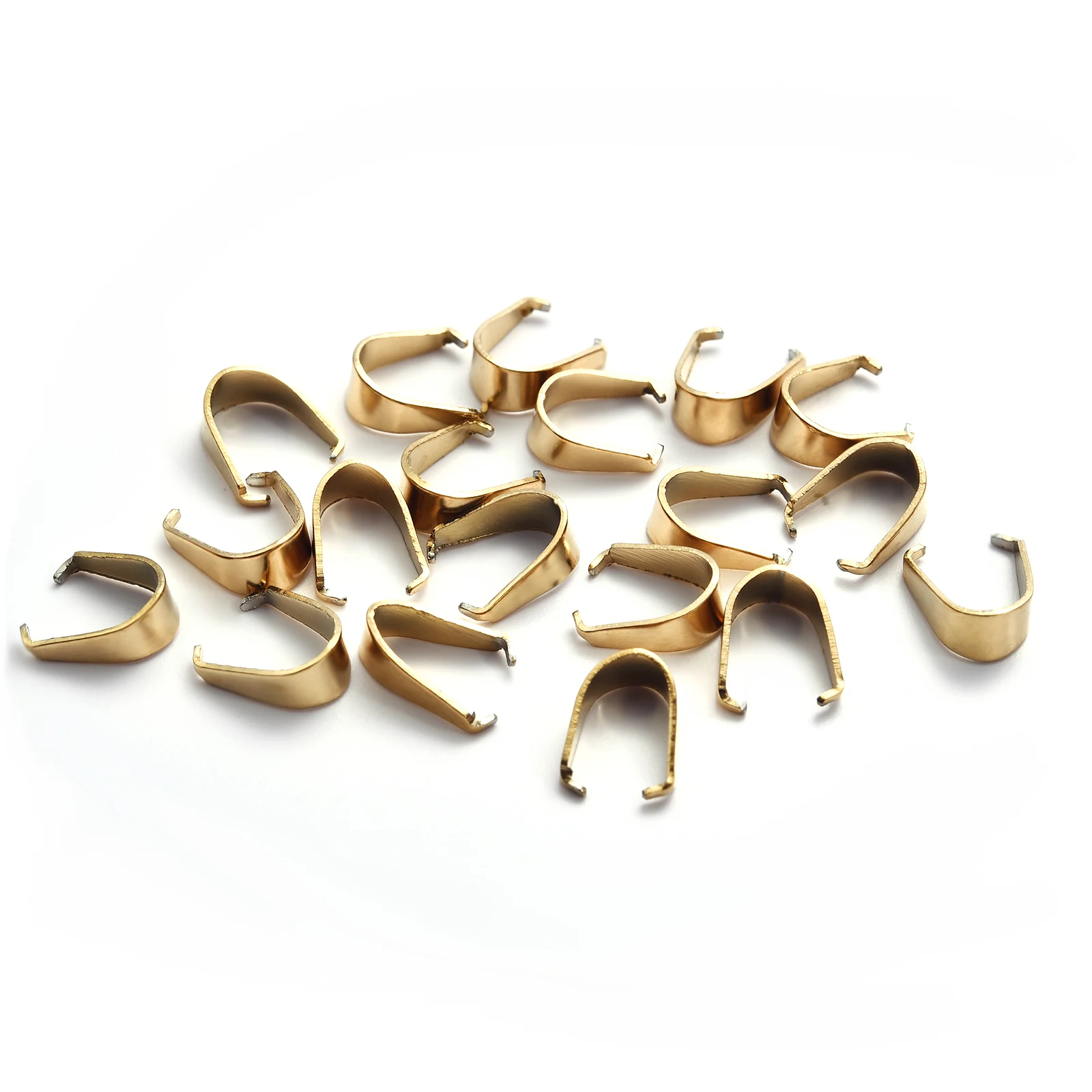 Застежка-Пряжка из нержавеющей стали для подвесок, ожерелий, браслетов, золотистого и серебристого цвета, 50 шт./лот