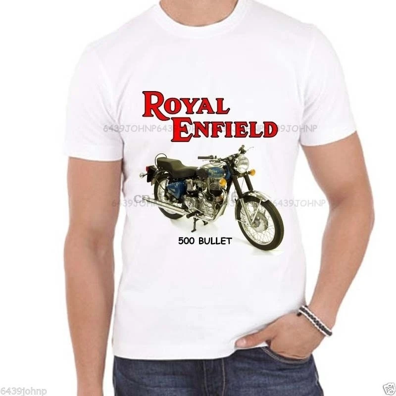 Крутая Королевская Футболка Enfield 500 Классическая Байкерская футболка с