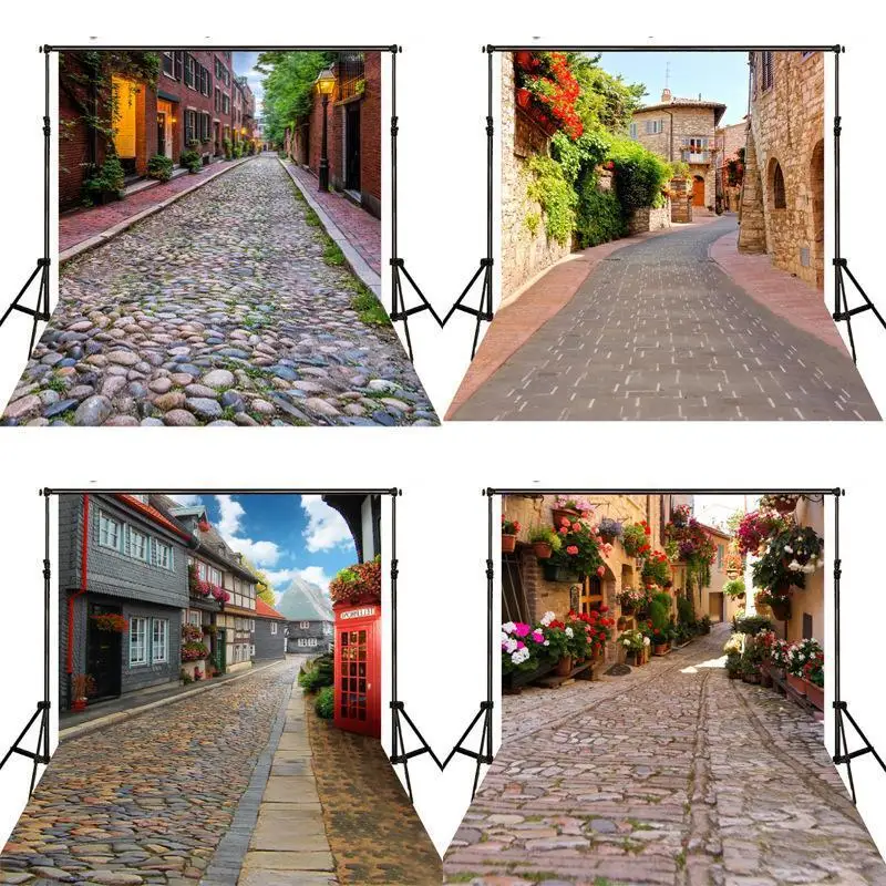 

European Architecture Street Scene Theme Background Cloth Photo Studio Adult And Children Photography Props
