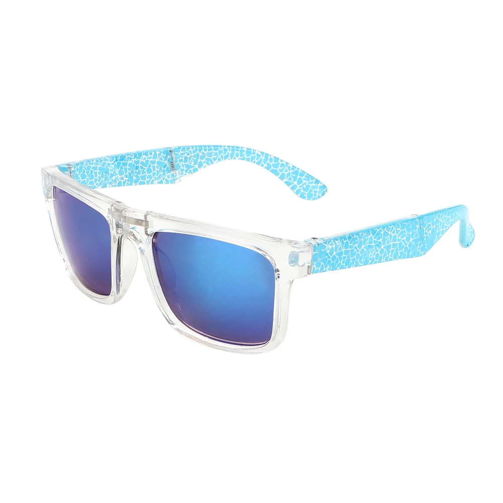 Transparent and Blue LEEPEE отражающее покрытие очки складные солнцезащитные очки Мото очки аксессуары для мотоциклов портативные мотокросса гоночные очки - Цвет: Transparent and Blue