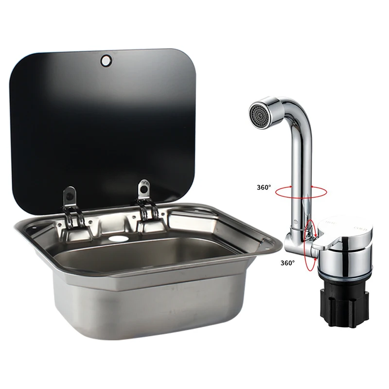 Фургон на колесах или лодка раковина из нержавеющей стали для мытья рук со