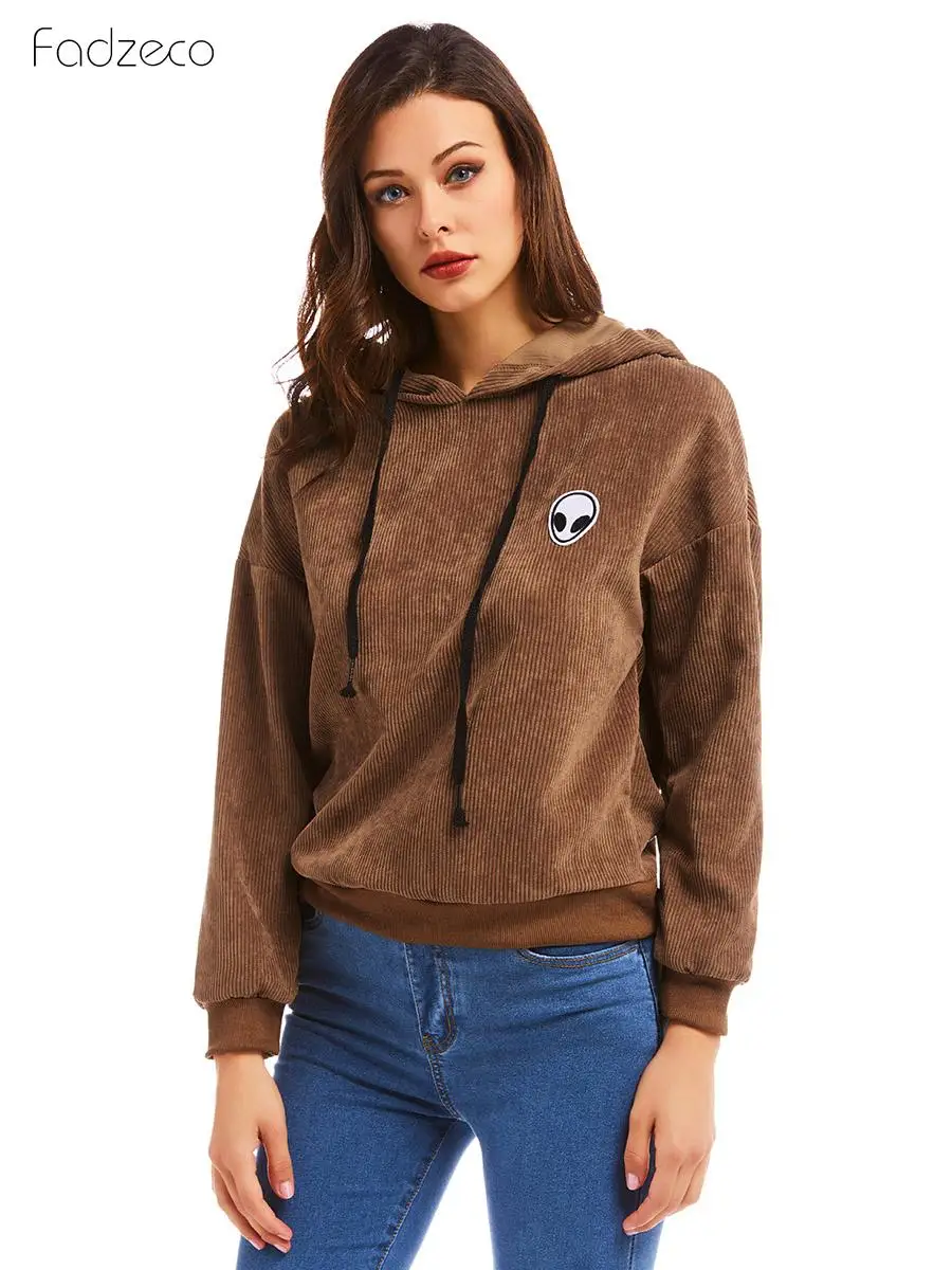 FADZECO 2019 Women Clothing Solid Color Warm Hooded Sweatshirt Casual Fashion Tops | Женская одежда