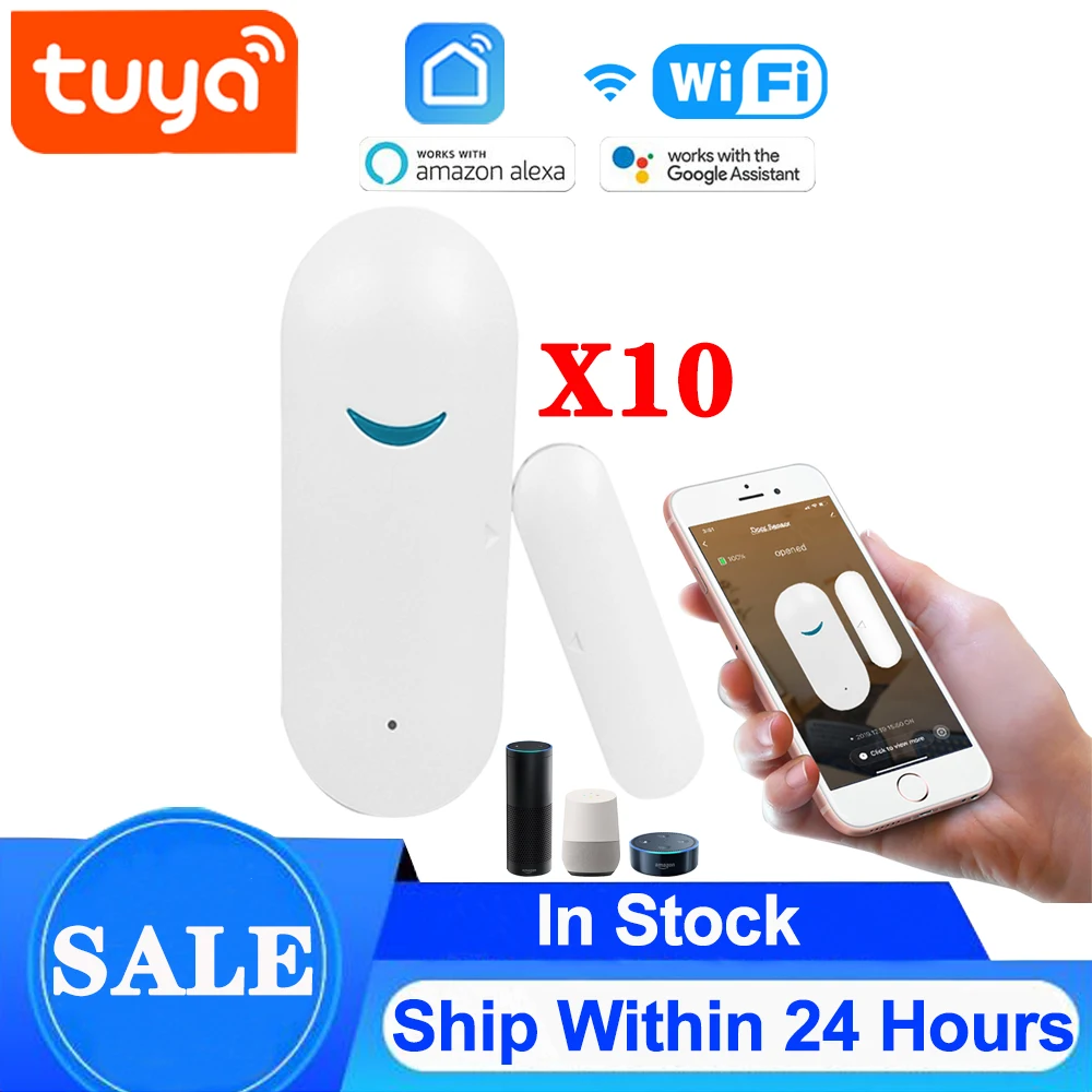 Smart WiFi door and window sensor detector home security alarm Tuya/Smart Life compatible with Alexa Google tuya smart sensor