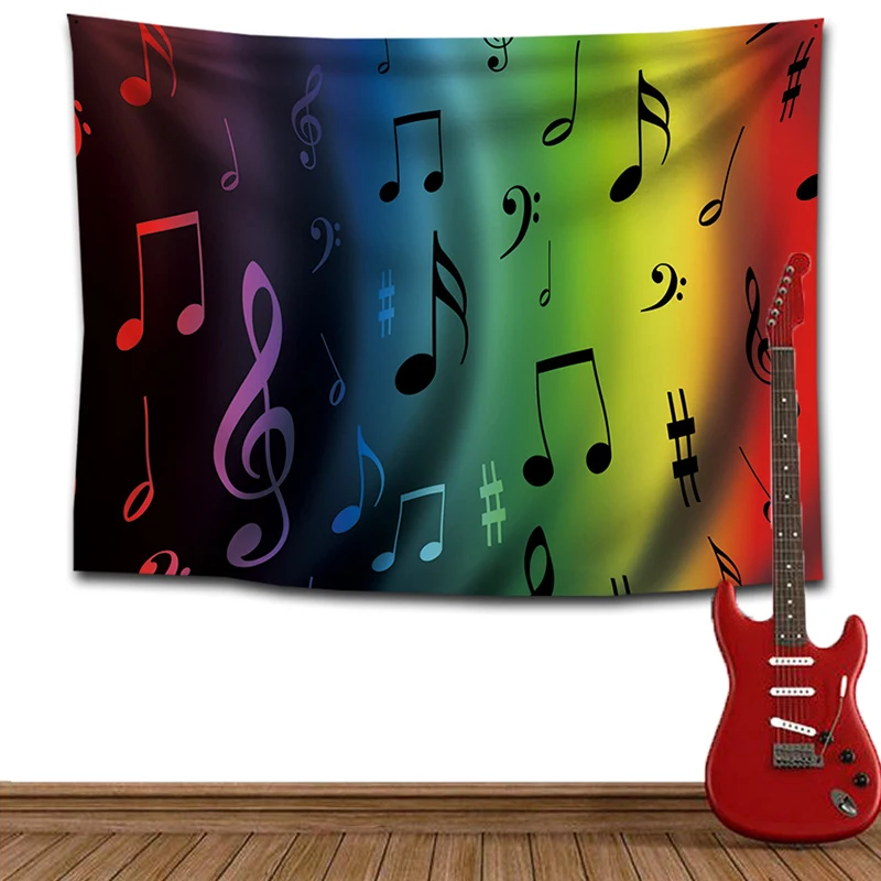 

Colorful Music Notes Tapestry Wall Hanging Piano Drum Set Wall Carpet For Home Music Room Decoration Hd Wall Background Blanket