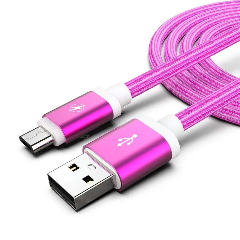 25 см 1m 1,5 m 2m 3M USB кабель с микро USB зарядное устройство кабель Micro-USB с длинным кабелем для зарядки зарядное устройство для Android провод для Samsung J3 J5 J7 Redmi 8 7 7A - Цвет: Rose red