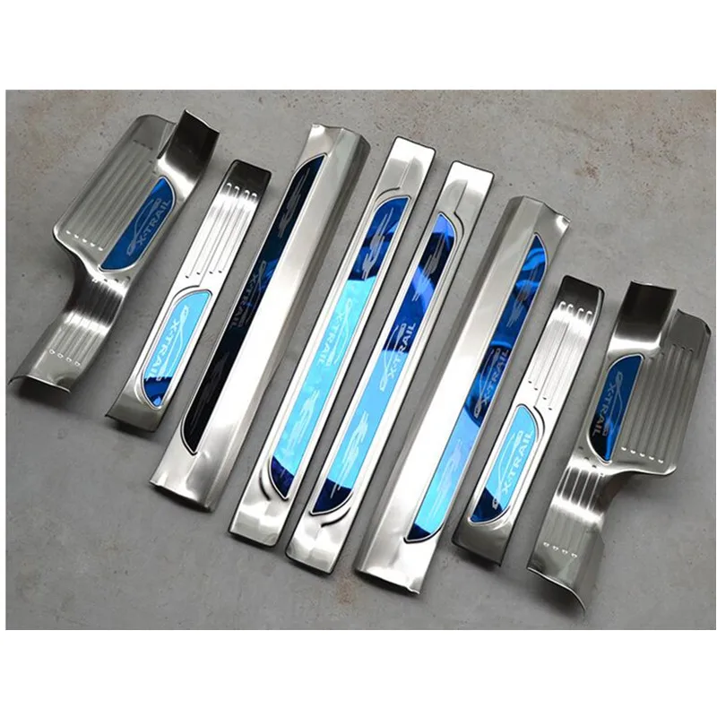 

For Nissan X-Trail X Trail 2017 2018 Accessories Door Sill Scuff Plate Guard Stainless Door Sills Protector Sticker Car Sty