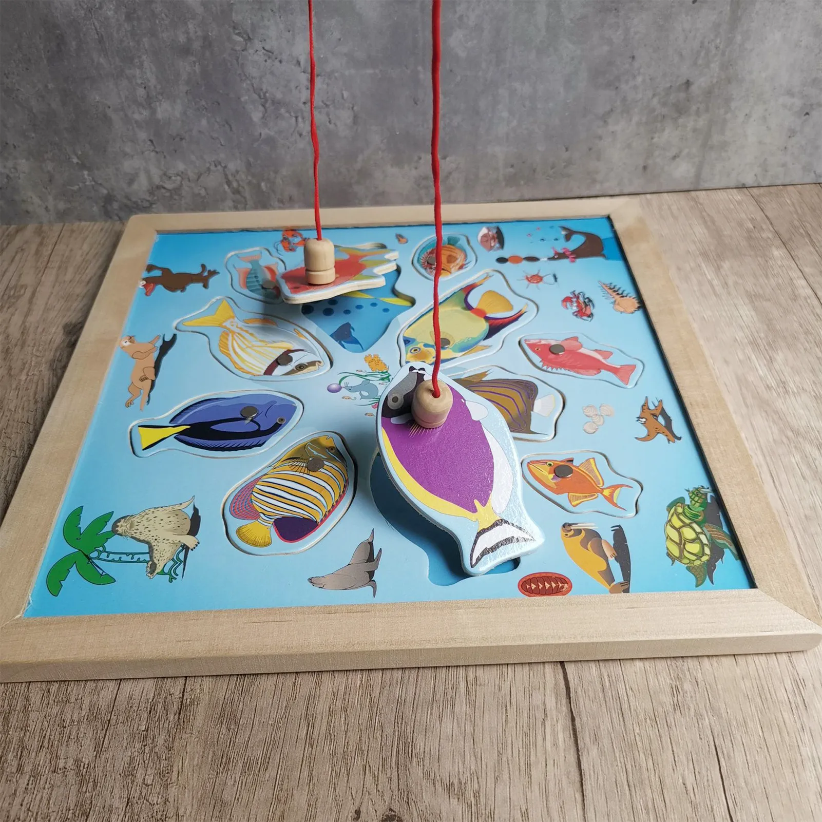 

Магнитная игра для рыбалки, обучающая деревянная игрушка для рыбалки, набор для детей