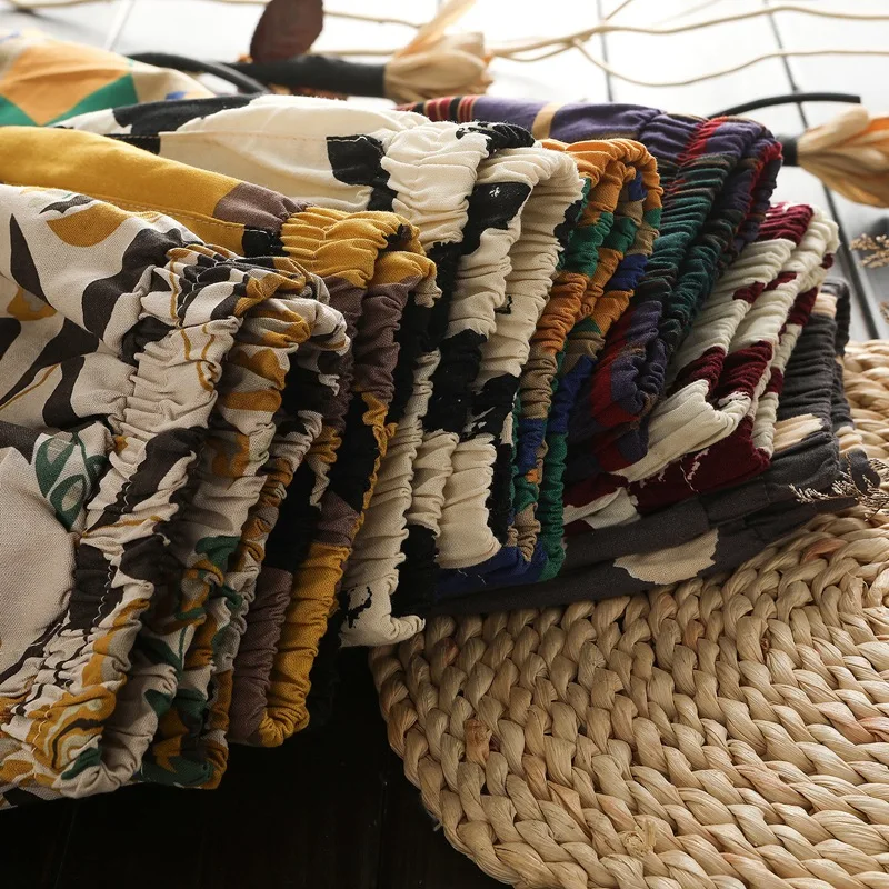 

Women's Casual Shorts Cotton and Linen Printed High Waist Shorts