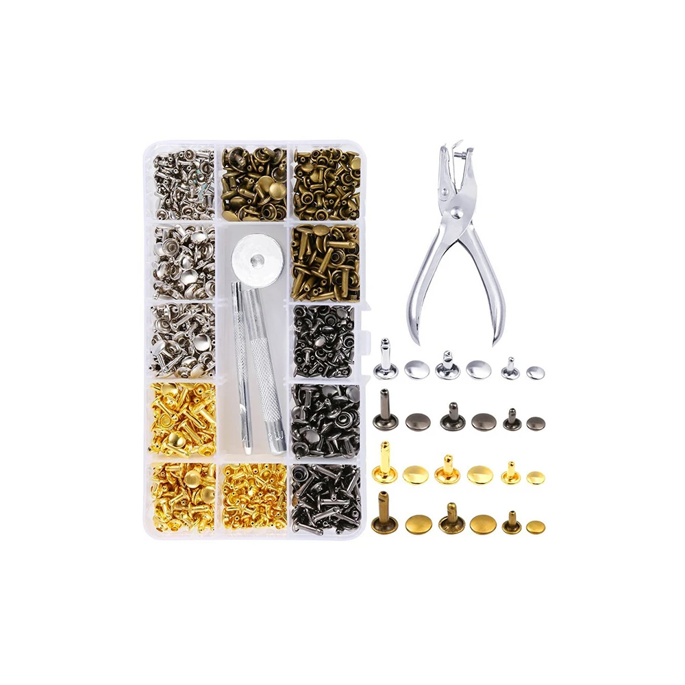 2020 360 шт заклепок + набор инструментов для установки зеленая бронза серебро