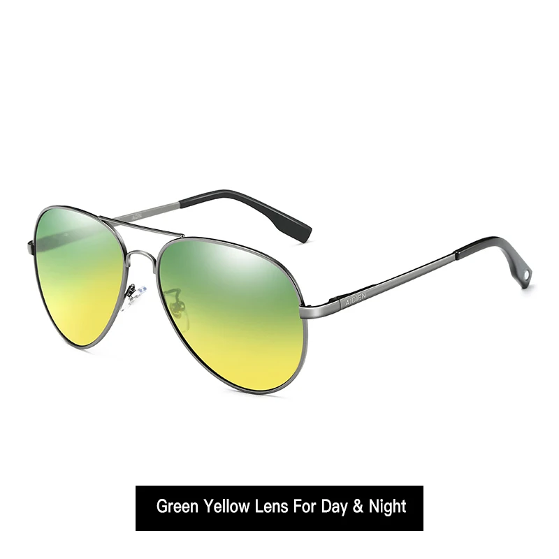 Поляризационные солнцезащитные очки для мужчин и женщин, модные авиационные очки, фирменный дизайн, красочные очки для вождения, ventage, классические зеркальные очки пилота - Цвет линз: Green Yellow