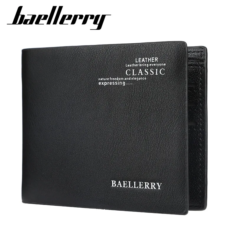 

Baellerry Men Business Wallet Soft Leather Short Slim European and American Multi-Card Plaid Wallet Youth Fashion Card Wallet