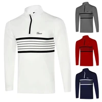 autumn and winter 2020 new golf mens zipper long sleeve t shirt outdoor sports leisure non iron quick drying polo shirt