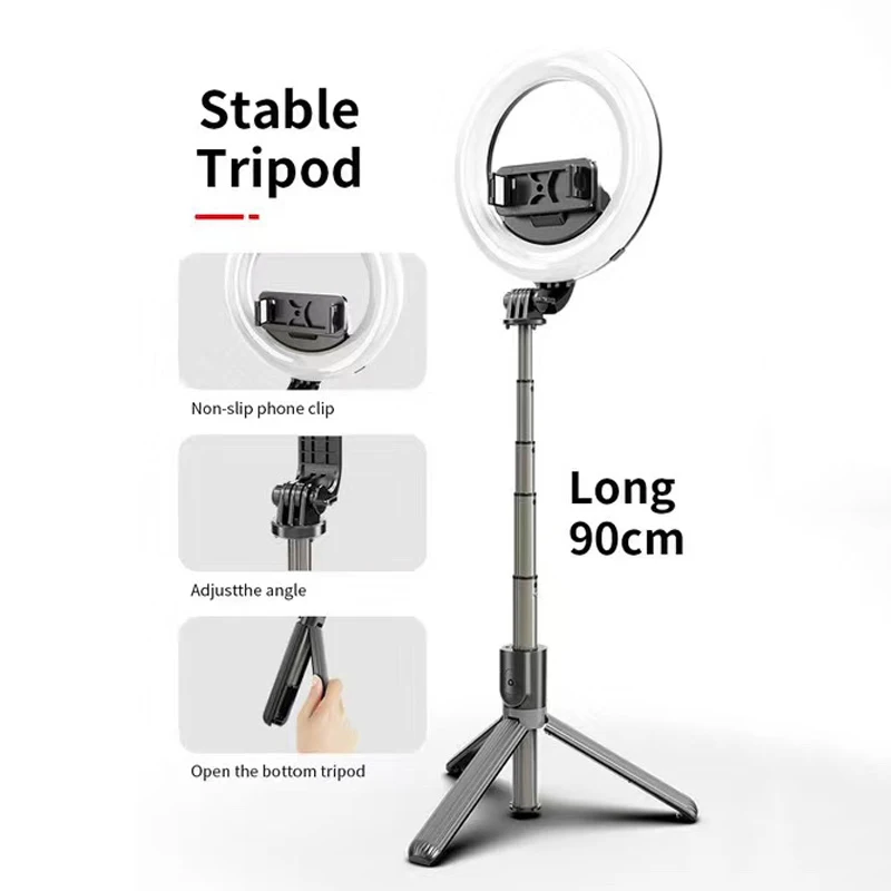 Кольцевой светильник для селфи LED лампа 5 дюймов с держателем телефона штативом и
