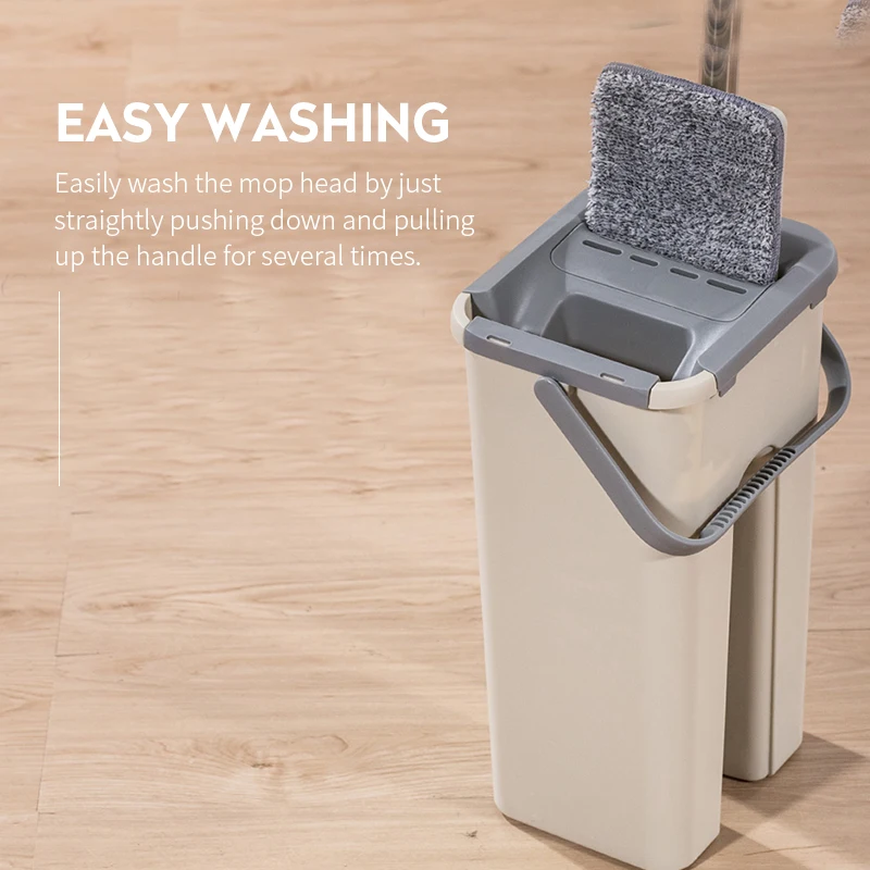 Вращающаяся чудо Швабра из микрофибры Squeeze плоский моп 360 ° вращающиаяся швабра