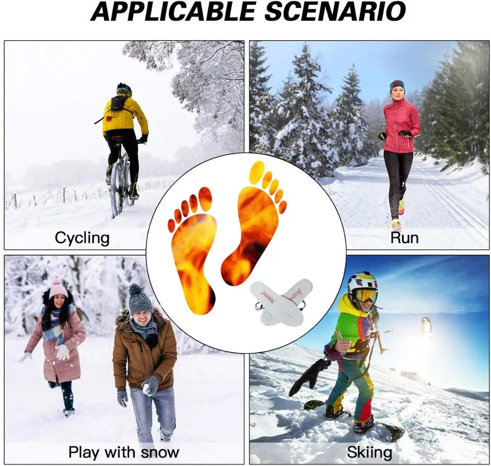 Стельки с подогревом и аккумулятором электрические подогреватели для ног