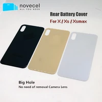 10pcs big hole battery cover rear door phone cases housing back cover for iphone x xs max glass body back housing