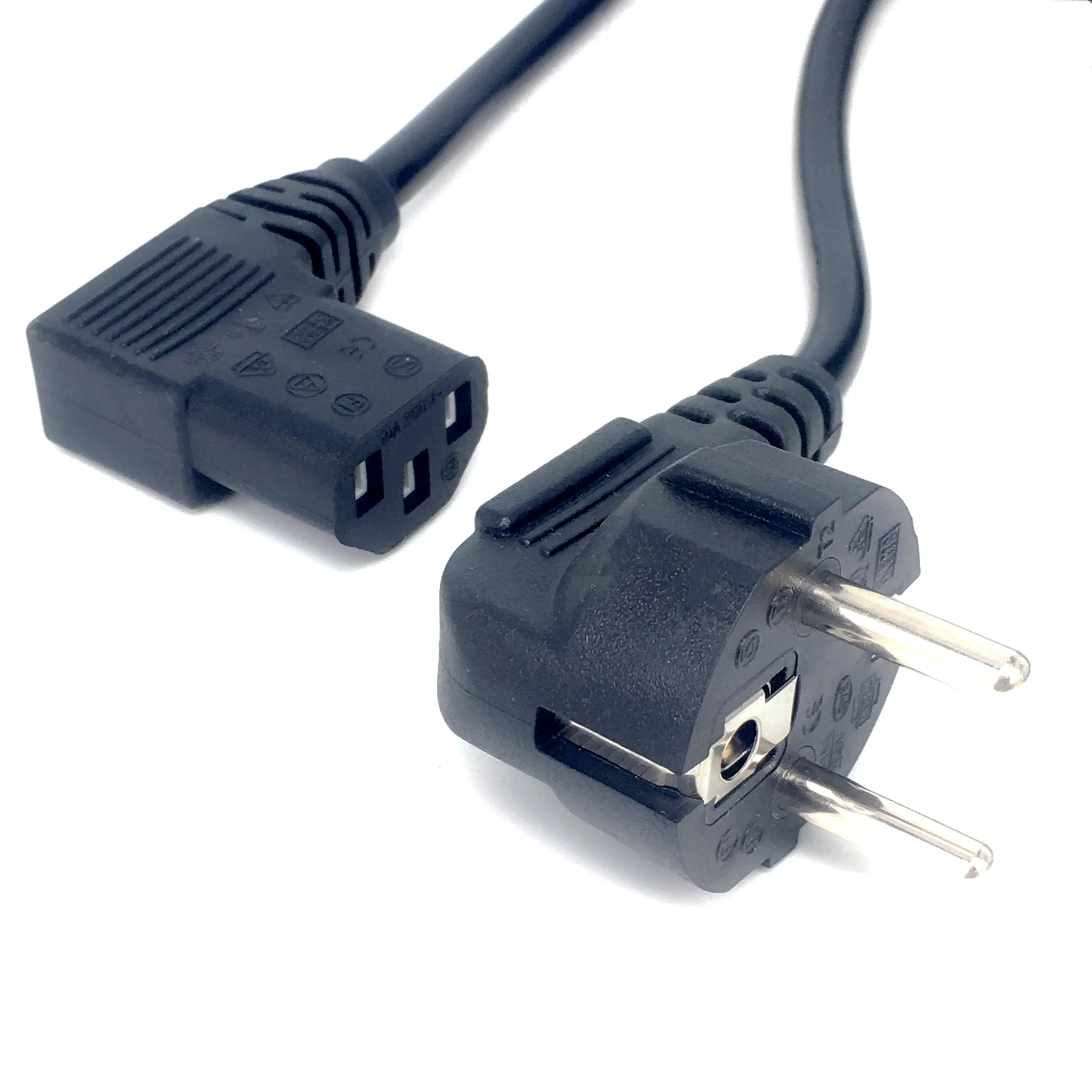 1 5 м/5 футов C13 IEC Kettle 90 градусов под прямым углом для европейского 2-контактного