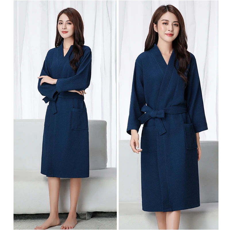 Women's Robe Waffle Sleepwear Cotton Bathrobe Thin Winter Pyjamas Bath Spring and Warm Bath Suit Badjas Female 2022