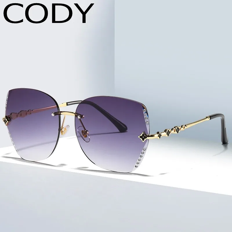 Женские и мужские солнцезащитные очки Q9035 роскошные Брендовые без оправы с