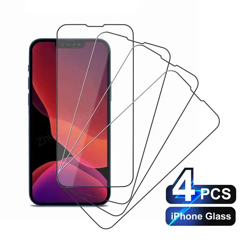 4 шт. Защитное стекло для iPhone 13 11 12 Pro Max|Защитные стёкла и плёнки телефонов| |