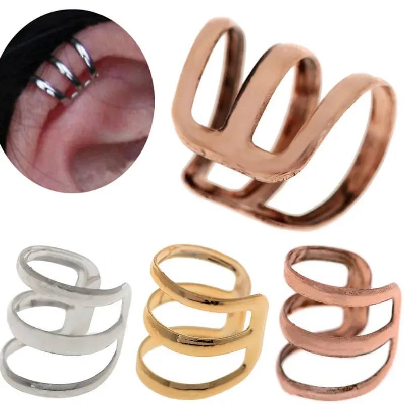 1 пара новинка панк-рок клипсы для ушей без пирсинга серебряные золотые бронзовые