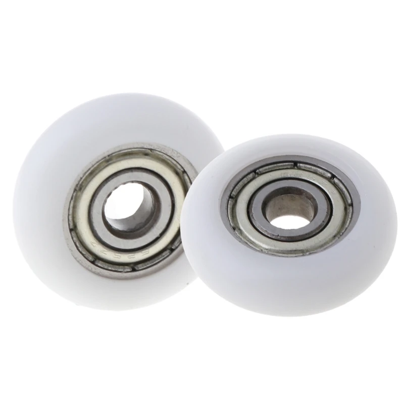 

10 Pcs 5x23x7.3mm Nylon Plastic Carbon Steel Bearings Pulley Wheels Embedded Groove