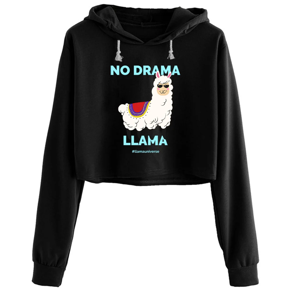 

Кроп-Толстовка без драпировки с ламой, Женский пуловер в стиле гранж Харадзюку, аниме, эмо, для девочек
