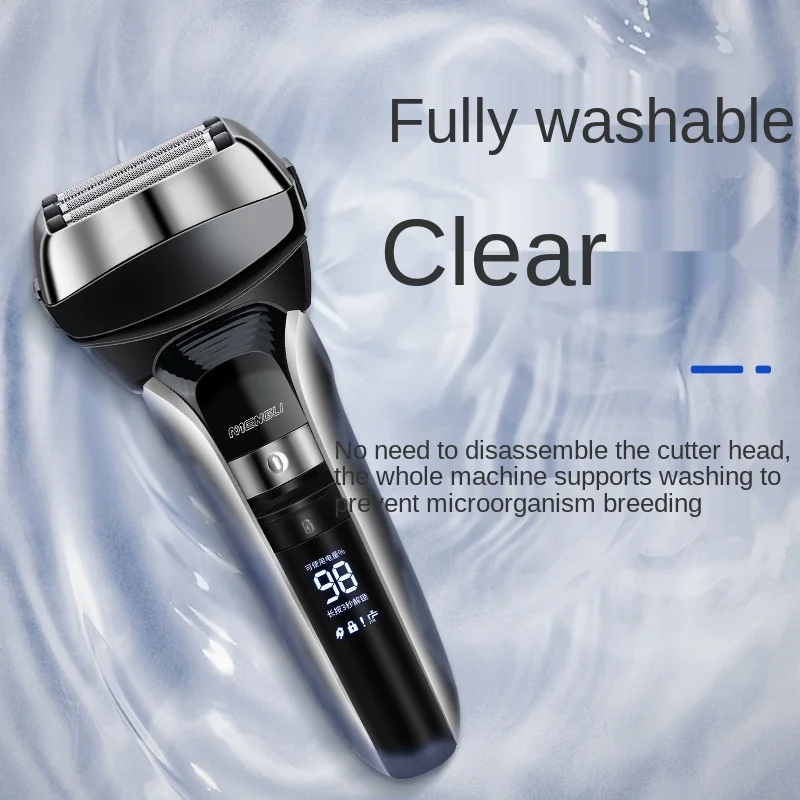 

New magnetic levitation electric reciprocating 5-blade razor, lithium battery digital display full body washing razor