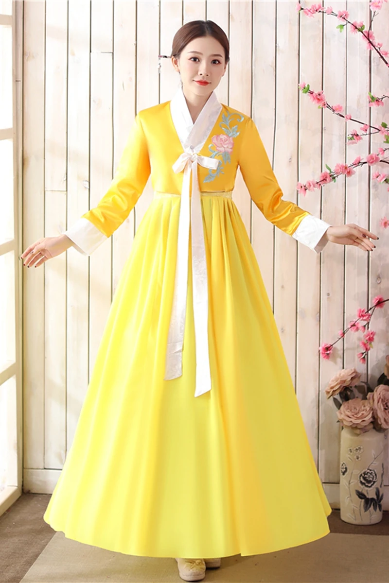 

New Arrival Korean Hanbok Dress Ethnic Dance Costume Women Traditional Royal Court Korean Stage Dance Clothing Oriental Outfit