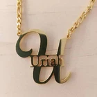 Пользовательские большие первые буквы табличка колье для женщин, изготовлено вручную уникальный Стиль Personalied большой Размеры имя подвеской подарки