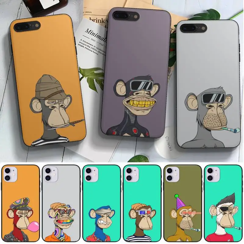 

Boring Monkey Club Black Silicone Phone Case For HUAWEI P10 P20 P30 P40 Mate 30 40 Lite Pro Fundas Shell Cover