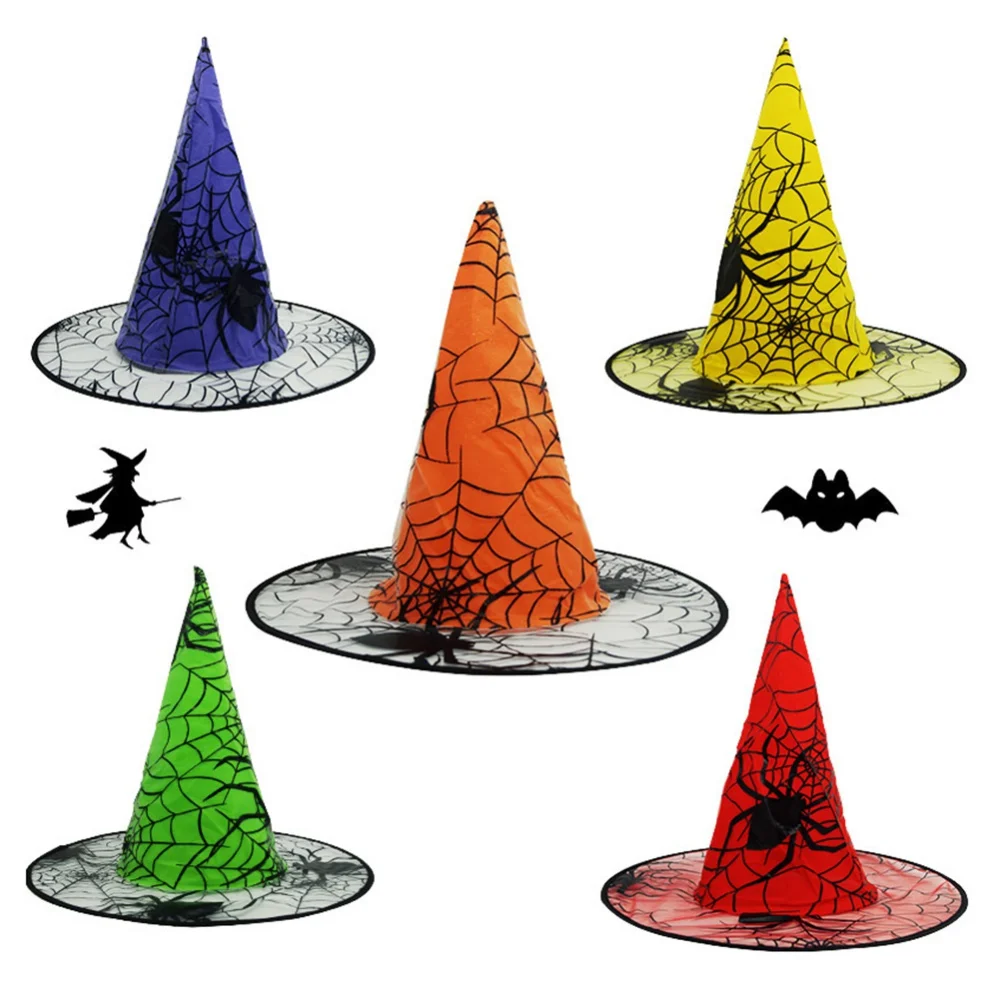 Блестящая шляпа ведьмы на Хэллоуин для взрослых женщин мужчин подростков плохие
