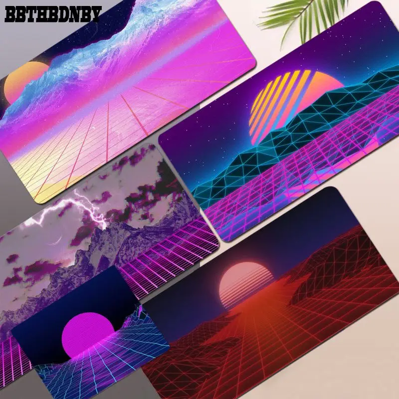 

In Stocked Retrowave Vaporwave Large Mouse pad PC Computer mat Rubber PC Computer Gaming mousepad