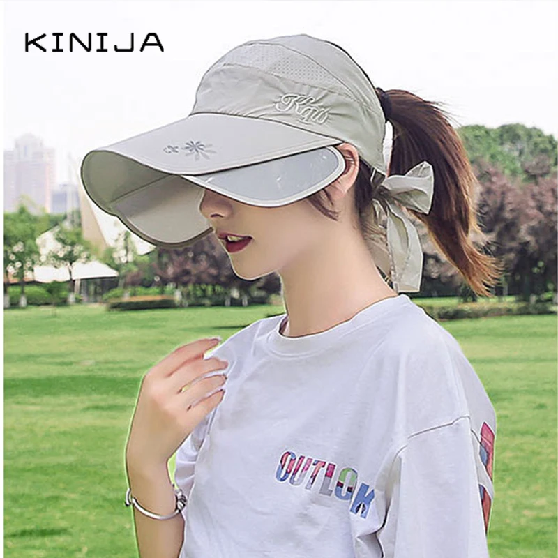Летняя Солнцезащитная шапка Женская Выдвижная пустая верхняя шляпа Oem бейсболка