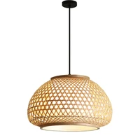 hand woven bamboo round chandelier southeast asia bamboo lights led hanging lamp home decor luminaire suspension light fixture