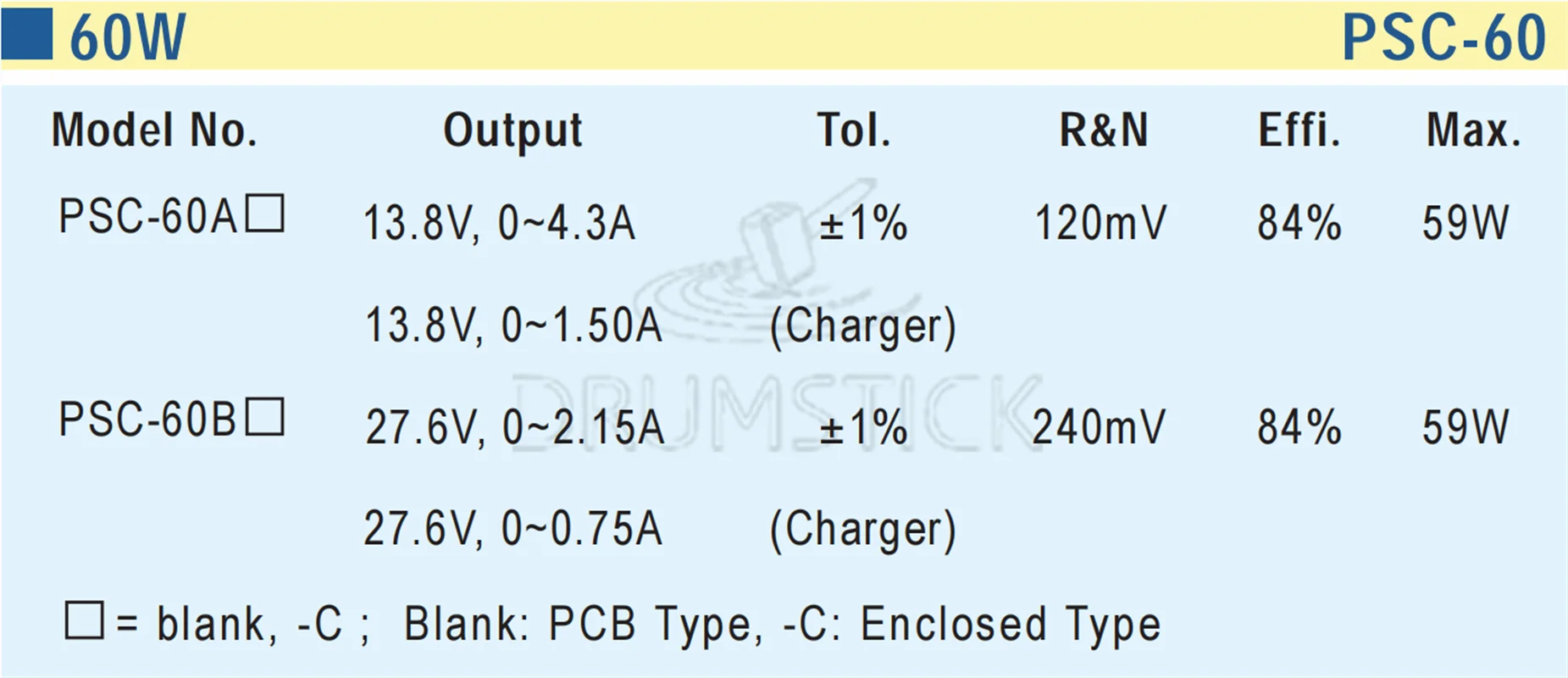 MEAN WELL PSC-60A 13 8 V meanwell PSC-60 59 34 W одиночный выход с зарядным устройством (функция UPS) PCB |