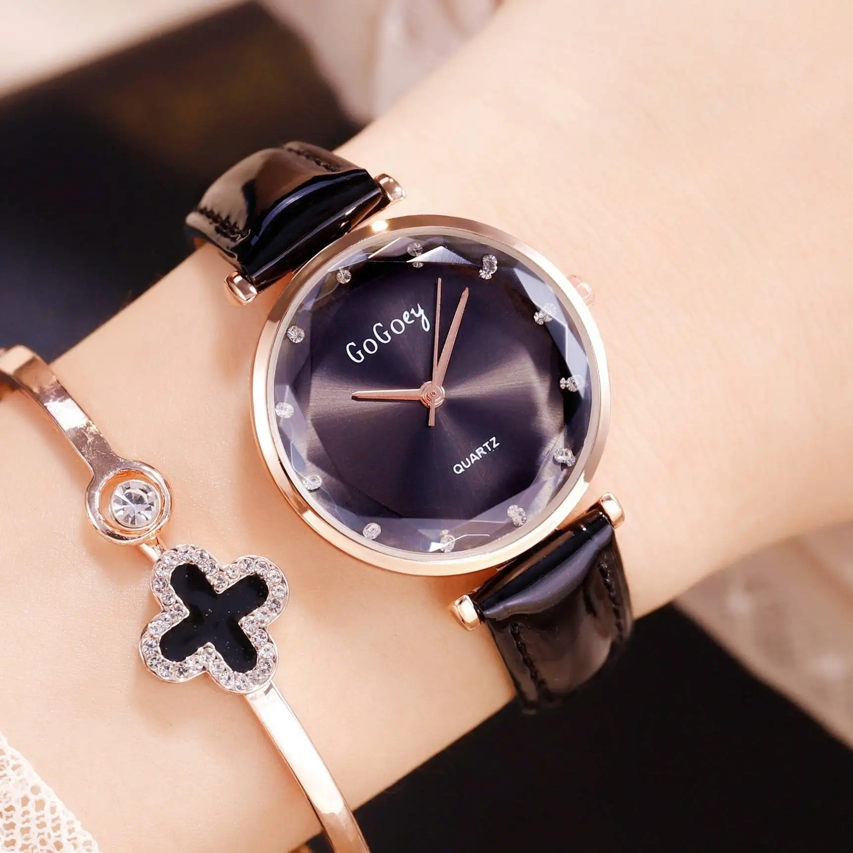 Повседневные женские часы Gogoey кварцевые с кожаным ремешком montre femme|Женские