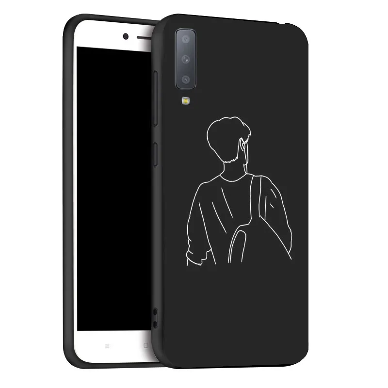 x068 Чехол для samsung A6, A8 Plus, A7, A9, чехол, мягкий, 3D, мультяшный, силиконовый, черный, окрашенный, чехол для телефона, для samsung Galaxy A5, бампер - Цвет: x068