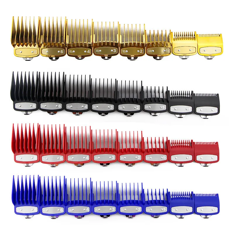 

4Colors 8Pcs/Set Universal Restriction Limit Comb Hair Clipper Accessories 1.5/3/4.5/6/10/13/19/25MM Replacement Styling Barber