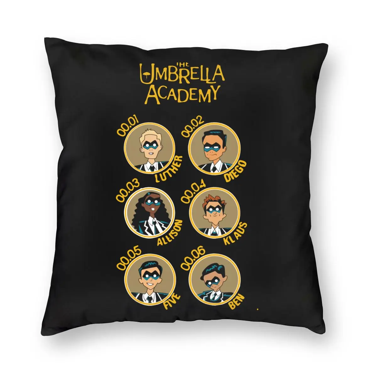 

The Umbrella Academy All Characters Pillowcase Home Decor Cushion Cover Throw Pillow for Living Room Double-sided Printing