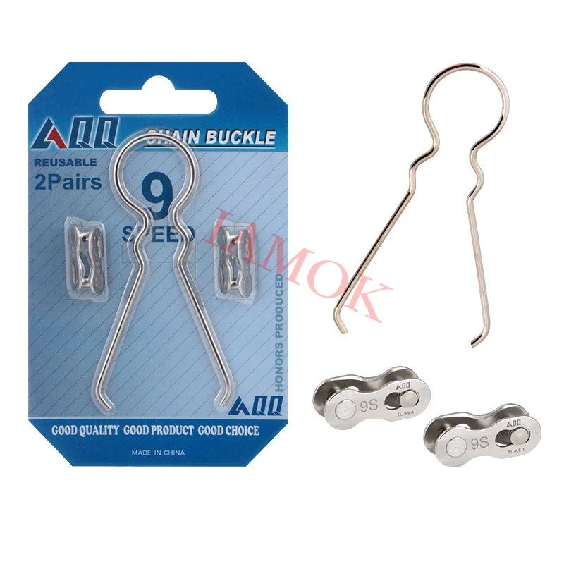 AQQ Mountain Bike Silver Chain Removal Tool Stainless Steel Chains Buckle 16g Iamok Bicycle Parts