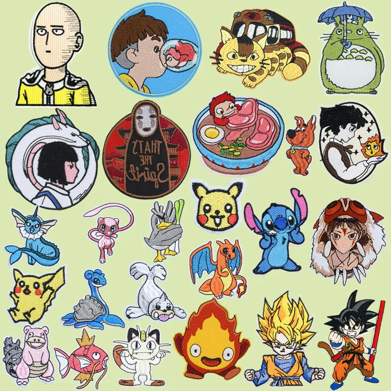 Pokemon Spirited Away One Punch Man аниме пластырь Хаяо Миядзаки Гладить одежду теплопередачи